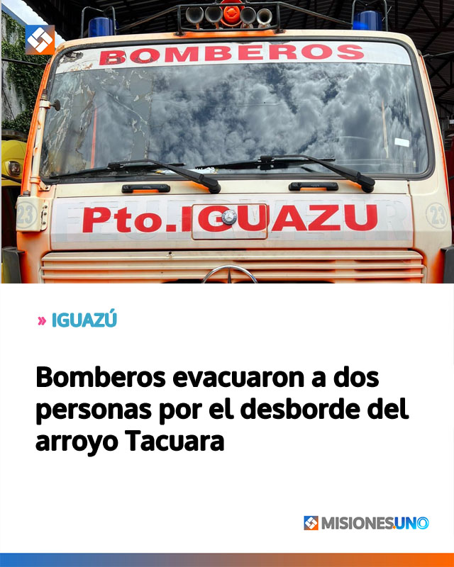 IGUAZÚ: Bomberos evacuaron a dos personas por el desborde del arroyo Tacuara
