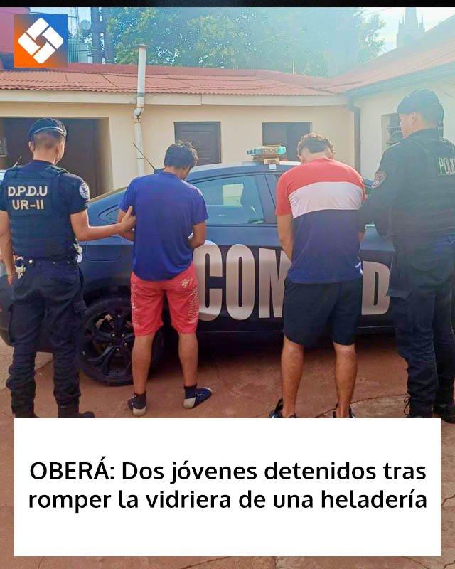OBERÁ: Dos jóvenes detenidos tras romper la vidriera de una heladería