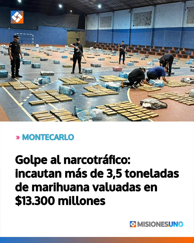Golpe al narcotráfico: incautan más de 3,5 toneladas de marihuana valuadas en .300 millones