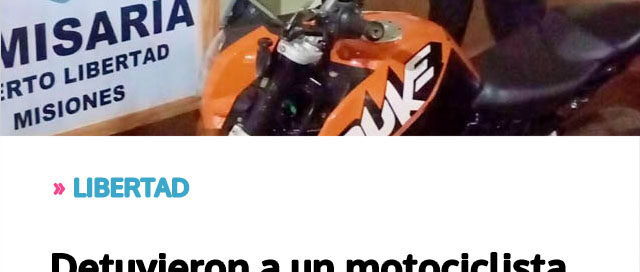 Detuvieron a un motociclista que intentó huir de un control con un rodado robado