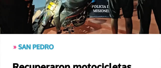 Recuperan una motocicleta robada en Colonia Esmeralda